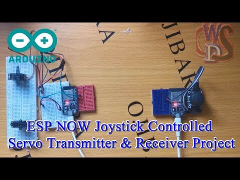 ESP NOW Joystick Controlled Servo Transmitter & Receiver Project